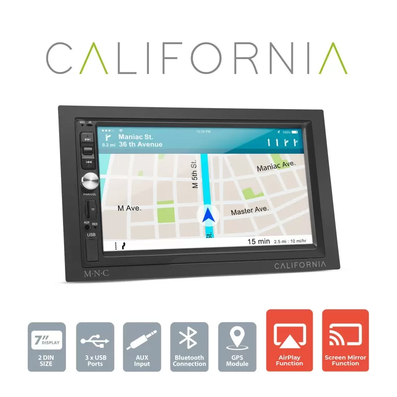 Autoradio "California" - 2 DIN - 4 x 50 W - WiFi - BT - MP5 - AUX - SD - USB – Bild 1 von