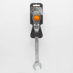 Fester Schraubenschlüssel mit Ratsche und Klappkopf 21 mm – Bild 6 von