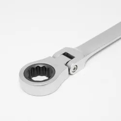 Fester Schraubenschlüssel mit Ratsche und Klappkopf 21 mm – Bild 3 von