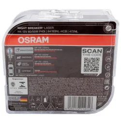 Bec Osram Night Breaker Laser Next Generation H4 12V 60/55W P43t Set 2 buc - imagine 3