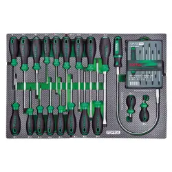 Dulap scule Toptul echipat 340 piese; 7 sertare