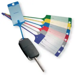 Schlüsselanhänger mit Etikett für Schlüssel, rote Farbe