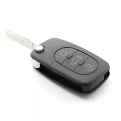 Audi - Carcasa cheie tip briceag, 3 butoane "rotunde"  cu baterie 2032 - imagine 8