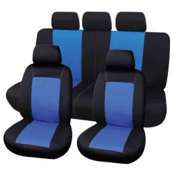 Set huse scaune auto Lisboa Carpoint 9 buc albastru-negru