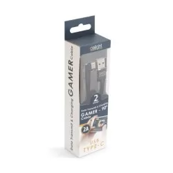 Delight - Cablu de date - USB Type C, Gamer, execuţie 90° - negru, 2m – 2A - imagine 2