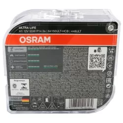 Bec Osram Ultra Life H1 12V 55W Set 2 buc  - imagine 2