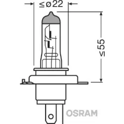 Bec Osram Night Breaker Silver H4 12V 60/55W P43t Set 2 buc  - imagine 2