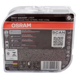 Bec Osram Night Breaker Laser Next Generation H4 12V 60/55W P43t Set 2 buc - imagine 2